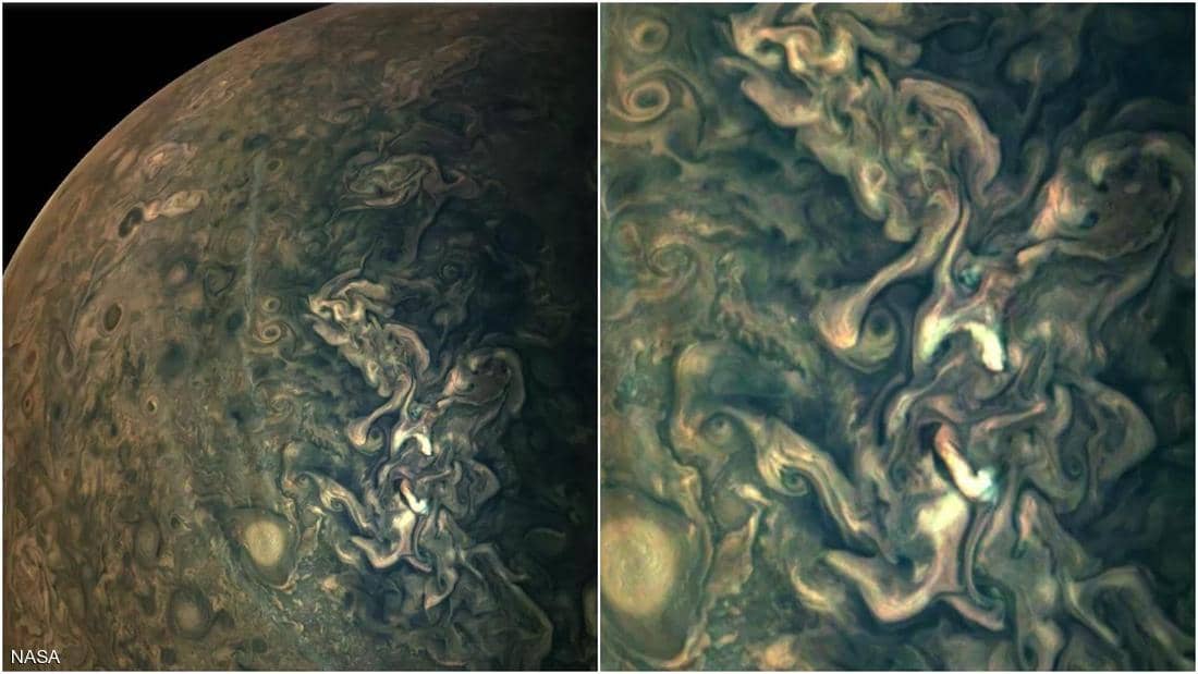The bright surface of Jupiter